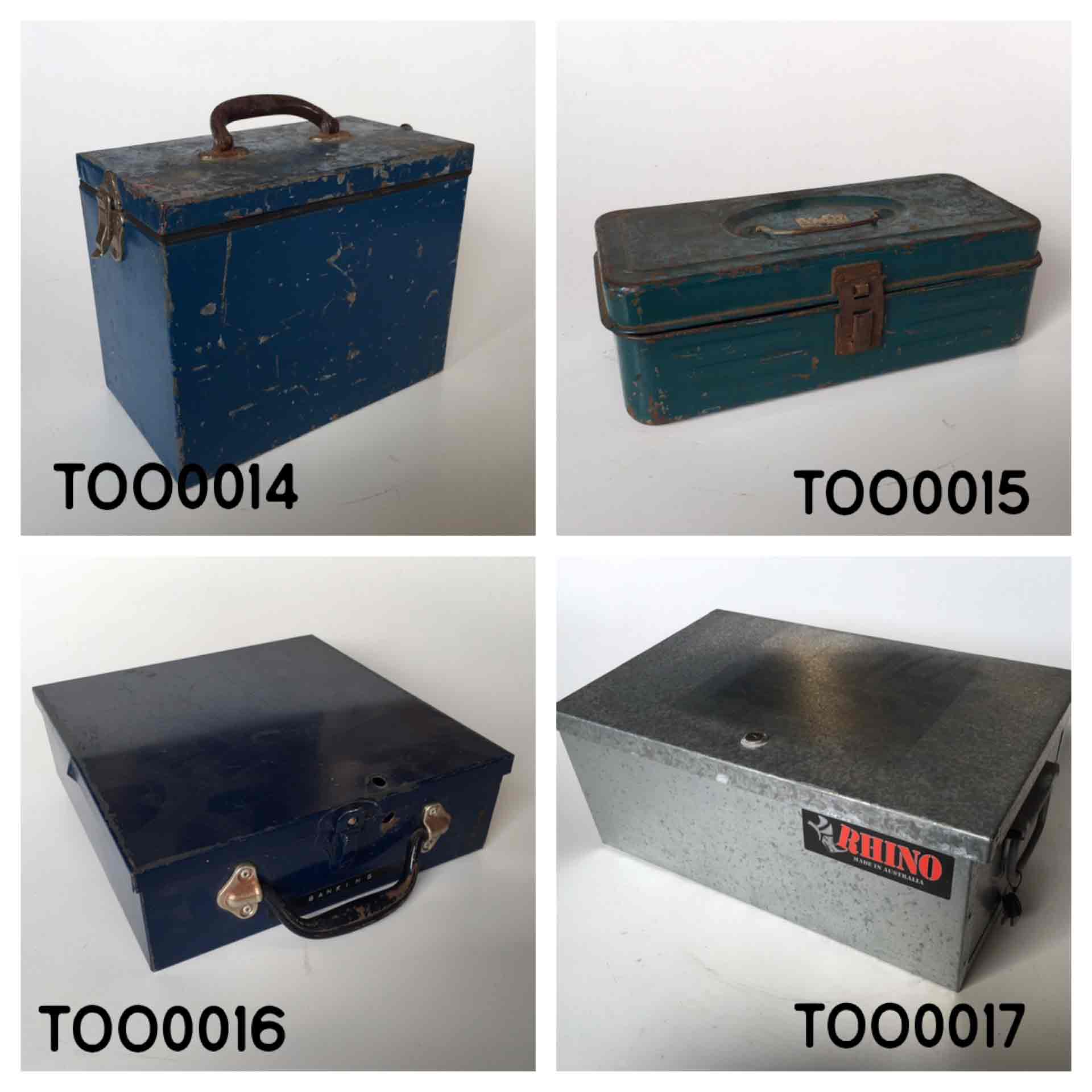  - TOOL BOX, Small Blue Assorted, TOO0017 - TOOL BOX, Small Galvanised Rhino